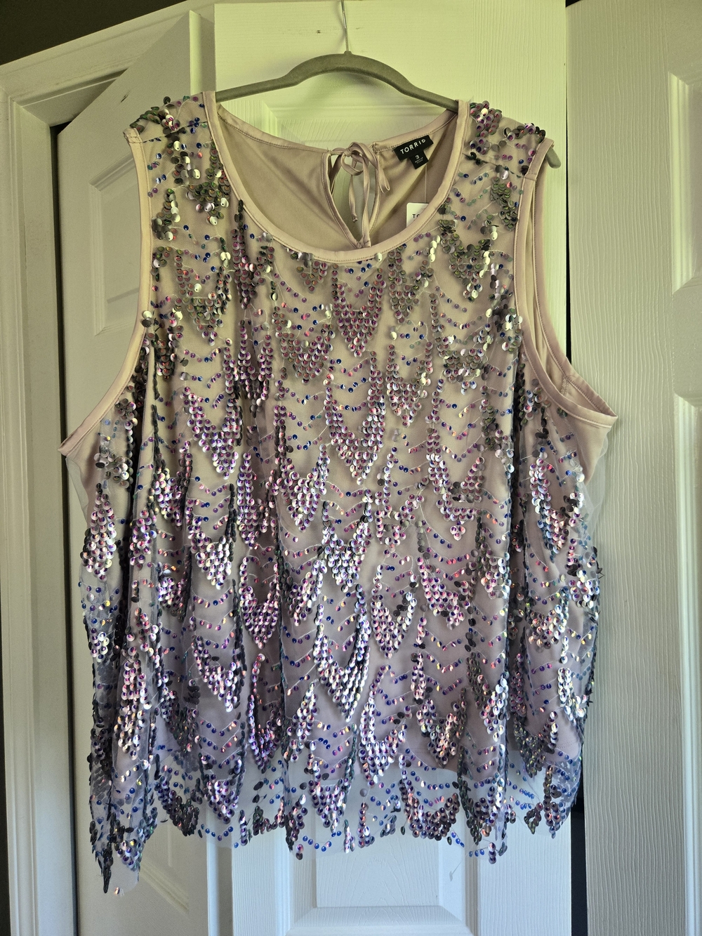 TORRID Pink Sequin Embellished Sleeveless Top